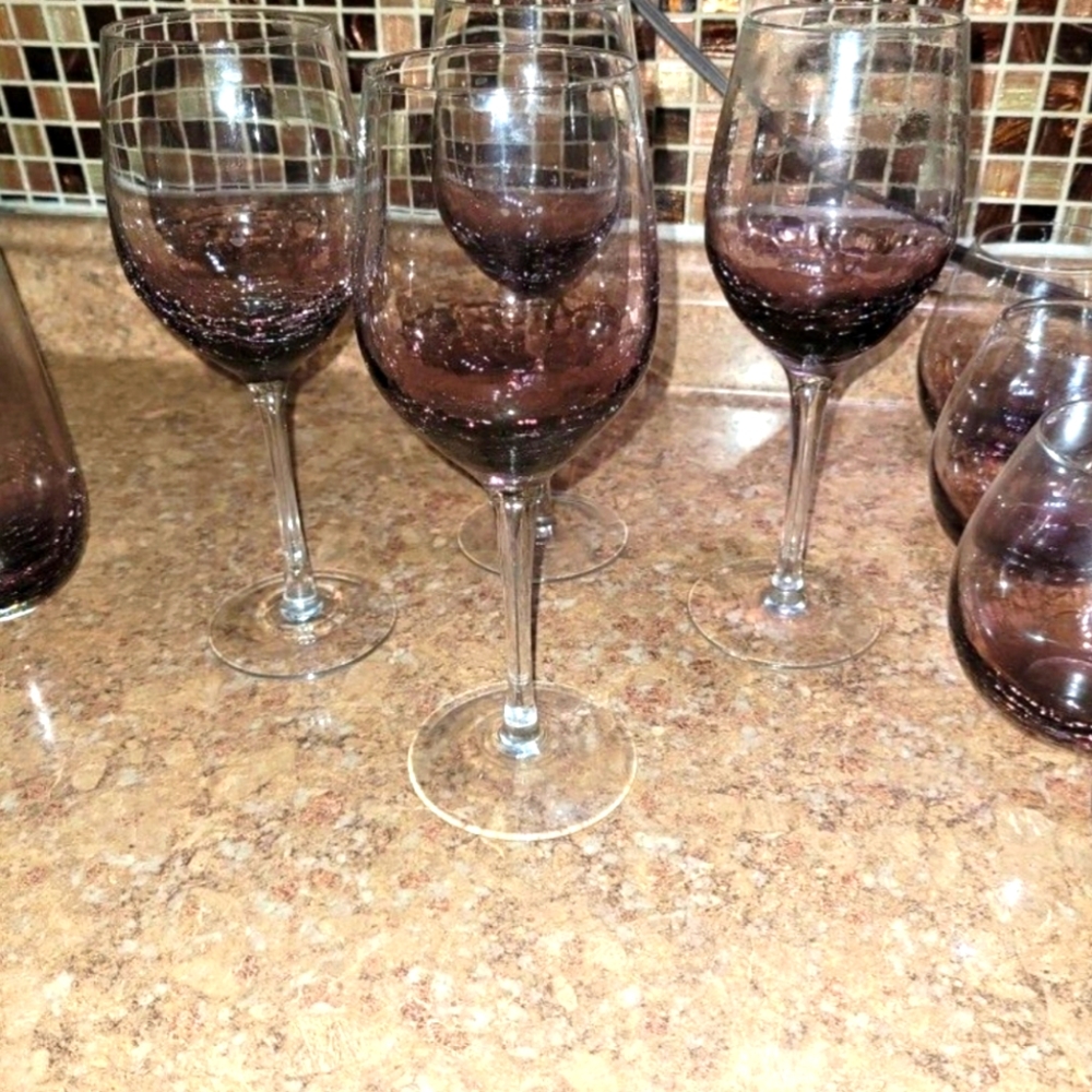 4 wine Glasses Cracked